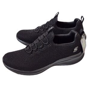S Sport by Skechers Women’s 8 Black No‑Tie Memory Foam Sneakers